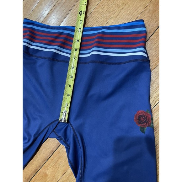 Peloton x Poprageous Pop Active Womens Leggings Size Large L Lines Stripes Rose - Picture 5 of 7